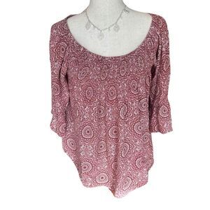 altar'd State Off The Shoulder Flowy Short Sleeve Dusty Rose Top Size Small